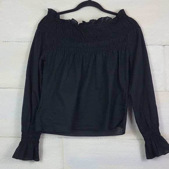 I.N.C. transparent black 100% cotton off shoulder blouse. Size 4 - Picture 6 of 6